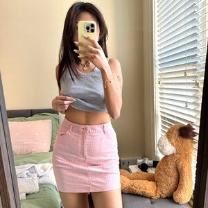 Pink Gingham Mini Skirt in S